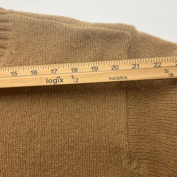J.Crew Womens Large Sweater V-Neck Camel Wool Oversized Minimalist Old Money - Picture 4 of 8